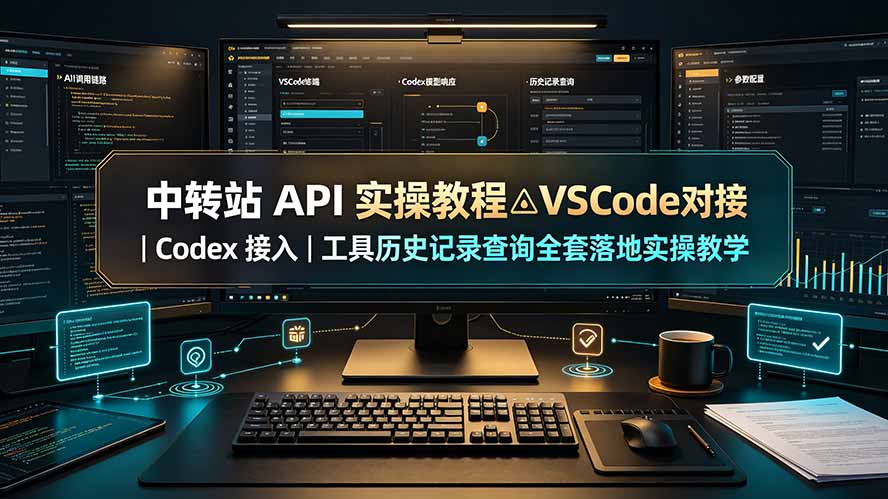 中转站 API 实操教程△VSCode 对接｜Codex 接入｜工具历史记录查询全套落地实操教学-得优社