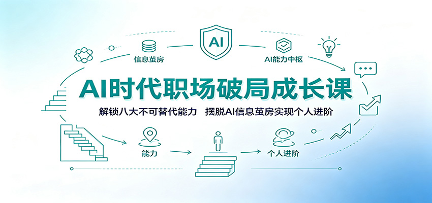 AI时代职场破局成长课：解锁八大不可替代能力，摆脱AI信息茧房实现个人进阶-得优社