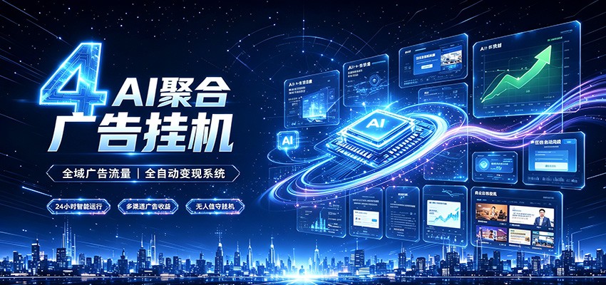 全域广告流量聚合，AI无人挂机稳赚佣金，打造长期稳定被动收入副业-得优社