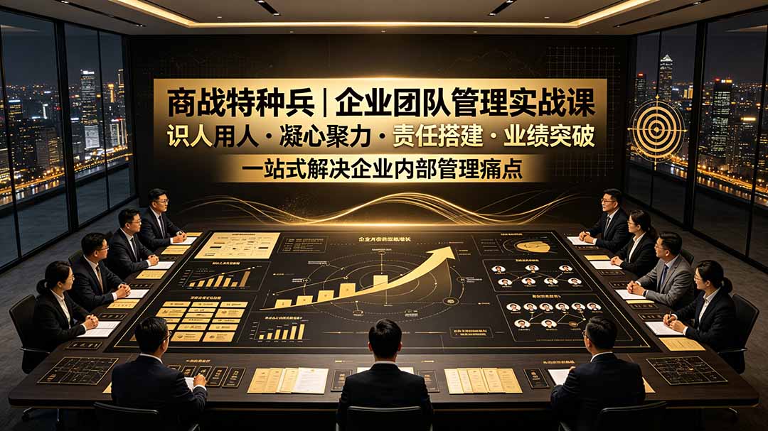 商战特种兵｜企业团队管理实战课：识人用人｜凝心聚力｜责任搭建｜业绩突破，一站式解决企业内部管理痛点-得优社