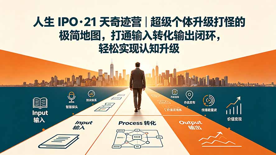 人生 IPO-21 天奇迹营｜超级个体升级打怪的极简地图，打通输入转化输出闭环，轻松实现认知升级-得优社