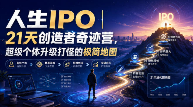 人生IPO︱21天创造者奇迹营，​超级个体升级打怪的极简地图-得优社
