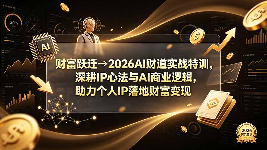 财富跃迁→2026AI财道实战特训，深耕IP心法与AI商业逻辑，助力个人IP落地财富变现-得优社