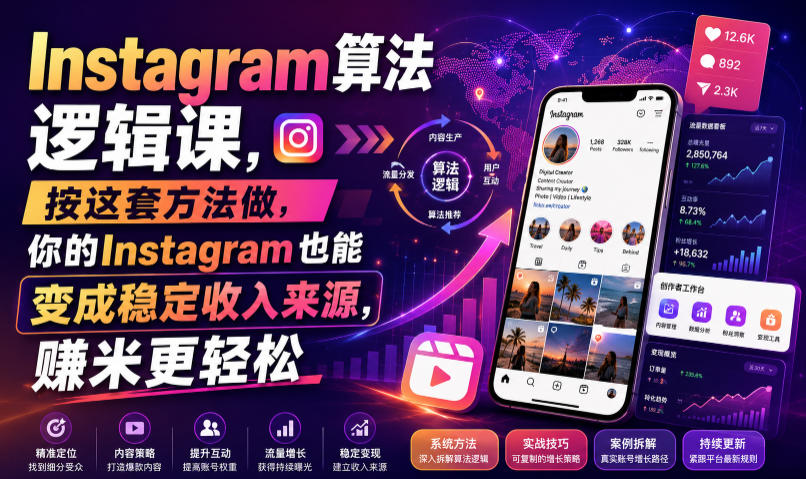 Instagram算法逻辑课，按这套方法做，你的Instagram也能变成稳定收入来源，賺米更轻松【原创双语字幕】-得优社