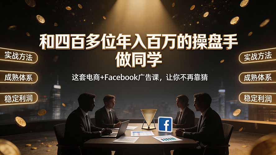 和四百多位年入百万的操盘手做同学——这套电商+Facebook广告课，让你不再靠猜【原创双语字幕】-得优社