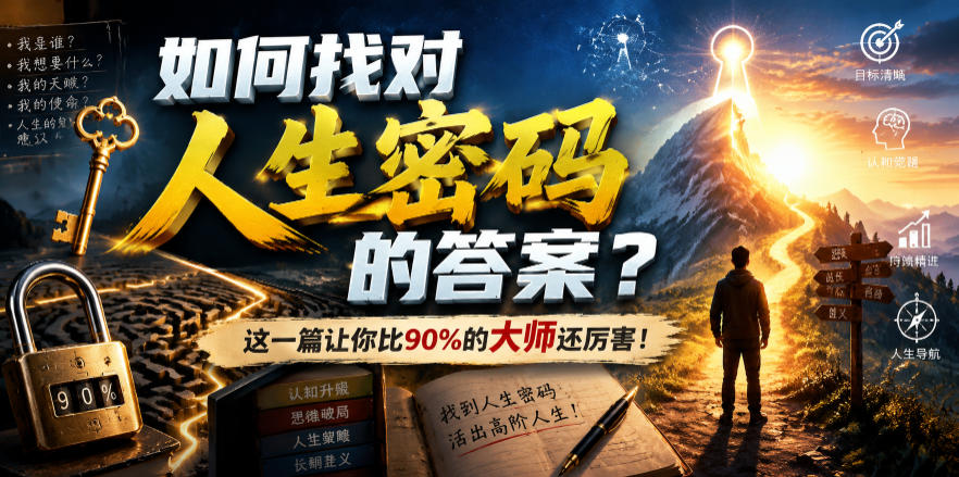 付费文章：如何找对人生密码的答案？这一篇让你比90%的大师还厉害！-得优社