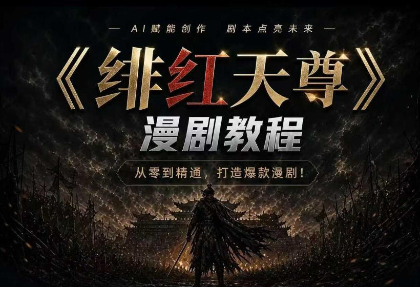 绯红天尊AI漫剧系统教程｜从零入门到精通，工具运用+剧本创作+爆款逻辑+提示词素材+镜头剪辑，全套爆款漫剧落地实战课-得优社