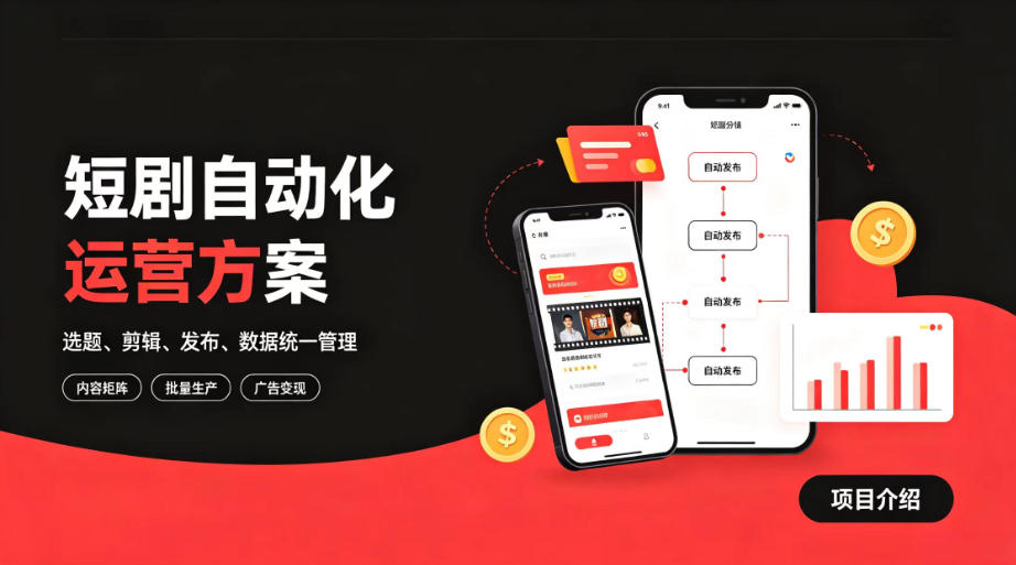 快手全自动短剧矩阵项目｜自动化分发，流量持续变现【揭秘】-得优社