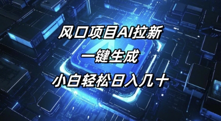 风口项目AI拉新，一键生成，小白轻松日入几十-得优社